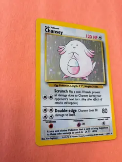 Pokemon TCG Chansey Base Set Holo Unlimited Rare Card 3/102 LP Condition - Image 3
