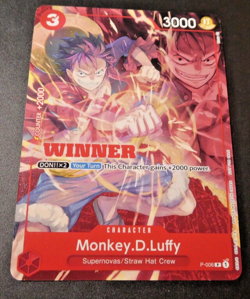 One Piece English Card Game Tournament Carte Monkey.D.Luffy p-006 WINNER Mint - Image 1