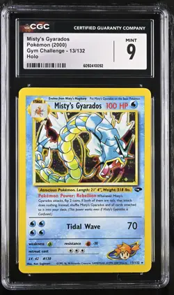 CGC 9 MINT Misty's Gyarados 2000 Gym Challenge 13/132 Holo Pokemon Card - Image 1