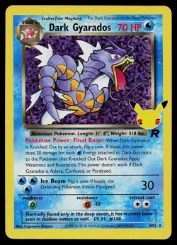 Pokemon Card - Dark Gyarados Celebrations Classic Collection 8/82 Holo - Image 1
