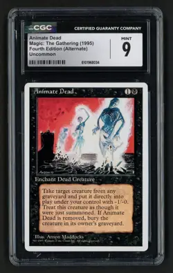 ***CGC 9 Animate Dead*** MTG Alternate 4th Edition Magic Kid Icarus - Image 1