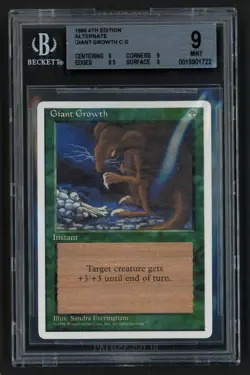 ***BGS 9 Giant Growth*** MTG Alternate 4th Edition Magic Kid Icarus - Image 1