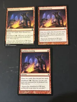 Faithless Looting X3 Various Sets Ex Condition See Front/back Pics - Image 1