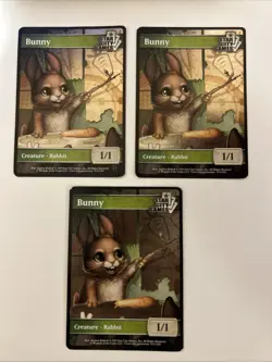 Bunny Token Magic the Gathering Foil Promo Star City Games MTG Rabbit Played x3 - Image 1