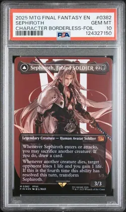 Sephiroth, Fabled SOLDIER (Borderless Foil) - #382 - Final Fantasy - PSA 10 - Image 3