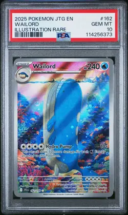 WAILORD Pokemon Scarlet Violet Journey Together #162 Illustration Rare PSA 10 - Image 1