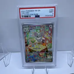 2024 POKEMON TEF EN-TEMPORAL FORCES ILLUSTRATION RARE #183 CINCCINO PSA 9 - Image 1