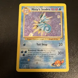 Pokemon TCG Misty's Seadra Holo Rare Gym Heroes 9/132 - Image 1