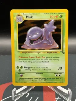 1999 Pokemon Muk 13/62 Fossil Unlimited Holo Rare NM - Image 2