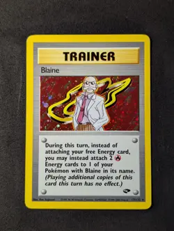 Pokemon TCG Blaine Trainer Holo Gym Challenge 17/132 NM - Image 1