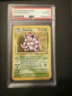 1999 Pokemon Game Base NIDOKING 11/102 Holo Original ** PSA 6 EX - Image 1