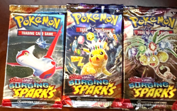 Pokemon Surging Sparks - 3- Factory Sealed Booster Pack Bundle - English - Image 1
