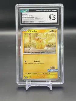 2025 Pokemon Pikachu Black Star Promo Illustration Contest 2024 SVP 214 CGC 9.5 - Image 1