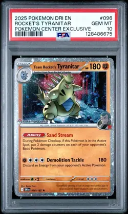 2025 Pokemon DRI-EN Team Rocket’s Tyranitar Pokemon Center Exclusive PSA 10 - Image 1