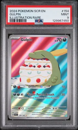 GULPIN #154 ILLUSTRATION RARE 2024 POKEMON SCR EN STELLAR CROWN PSA 9 MINT - Image 1