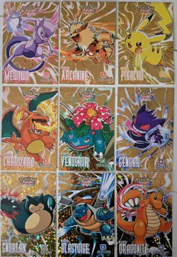 Set 9 Complete Pokemon Database Attacks Set Gold Foil Stars Attack Data Base - Image 1