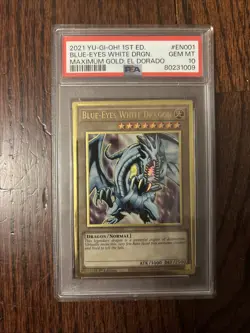 Yu-Gi-Oh Maximum Gold Blue Eyes White Dragon MGED-EN001 PSA 10 - Image 1
