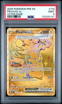 2025 POKEMON PRE EN-PRISMATIC EVOLUTIONS #179 PIKACHU ex HYPER RARE PSA 9 - Image 1