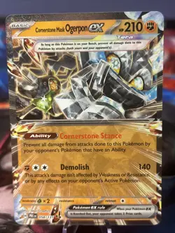 2025 POKEMON PRE EN-PRISMATIC EVOLUTIONS 058 CORNERSTONE MASK OGERPON EX NM/M - Image 1