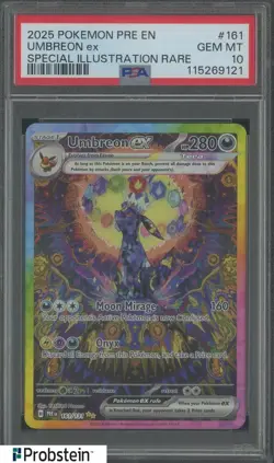2025 Pokemon PRE EN Prismatic Evolutions Umbreon EX SIR 161/131 PSA 10 GEM MINT - Image 1