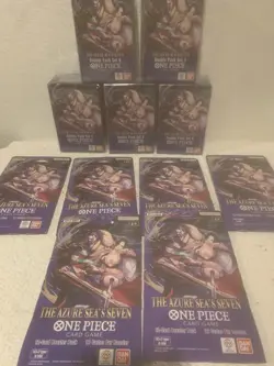 BANDAI ONE PIECE OP-14 THE AZURE SEA’S SEVEN DOUBLE PACK SLEEVED BOOSTER LOT(11 - Image 1