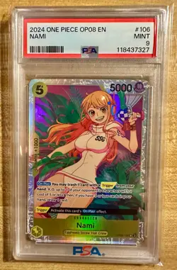 2024 One Piece Nami OP08-106 Two Legends Foil PSA 9 - Image 1