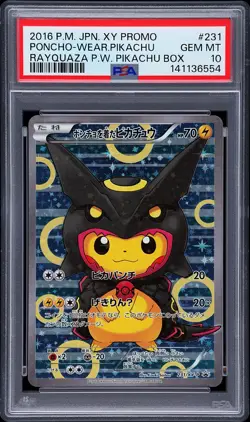 2016 POKEMON JPN XY PROMO #231 PONCHO-WEARING PIKACHU PSA 10 - Image 1