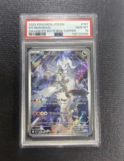 2025 Pokemon EN Journey Together N's Reshiram Stamped Box Topper #167 PSA 10 - Image 1