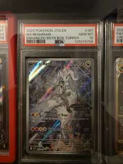 2025 Pokemon EN Journey Together N's Reshiram Stamped Box Topper #167 PSA 10 - Image 1