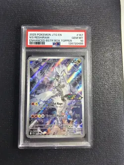 2025 Pokemon EN Journey Together N's Reshiram Stamped Box Topper #167 PSA 10 - Image 1