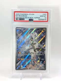 2025 Pokemon EN Journey Together N's Reshiram Stamped Box Topper #167 PSA 10 - Image 1