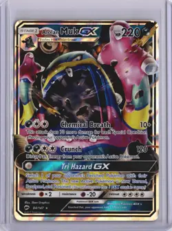 Alolan Muk GX 84/147 Ultra Rare Burning Shadows Pokemon Card NEAR MINT - Image 1