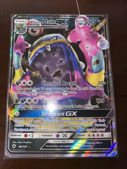 Alolan Muk GX 84/147 Ultra Rare Sun & Moon Burning Shadows Pokemon Card - NM - Image 1