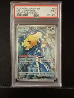Misty's Psyduck 193/182 Destined Rivals IR PSA 9 Mint Pokemon TCG 2025 - Image 1