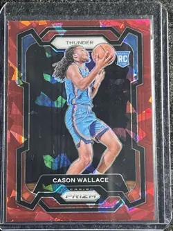 2023-24 Panini Prizm Cason Wallace Red Ice Prizm RC Rookie #139 OKC Thunder - Image 1