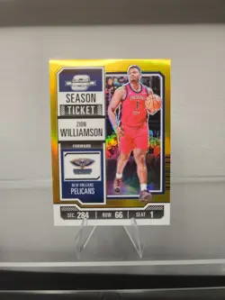 2023-24 Contenders Optic Season Ticket Zion Williamson Gold /10 Pelicans - Image 1
