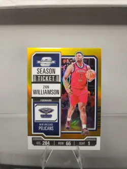 2023-24 Contenders Optic Season Ticket Zion Williamson Gold /10 Pelicans - Image 2