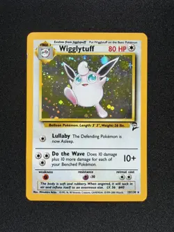 Pokemon TCG Wigglytuff Base Set 2 Holo Unlimited Rare Card 19/130 - DMG - Image 1