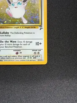 Pokemon TCG Wigglytuff Base Set 2 Holo Unlimited Rare Card 19/130 - DMG - Image 3