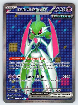 Iron Valiant ex 225/182 Paradox Rift Pokemon Card TCG Ultra Rare Full Art - Nm - Image 1