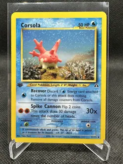 CORSOLA - 1st Edition Neo Discovery - 37/75 - Yuka Morii - Pokemon Card - NM/M! - Image 1