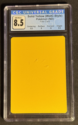 Pokemon Solid Yellow Filler Card CGC 8.5 - Image 1