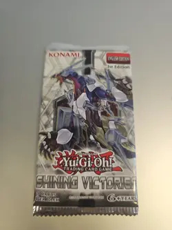Yugioh "Shining Victories" 9-Card 1st Edition Sealed Booster Pack - Image 1