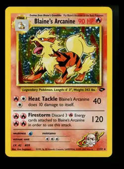 Blaine's Arcanine 1/132 Gym Challenge 2000 Holo Rare WOTC Pokemon Card TCG - Image 1