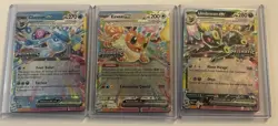 3 card prismatic stamped Pokemon EX lot all 3 sealed. Eevee, Glaceon, Umbreon - Image 1