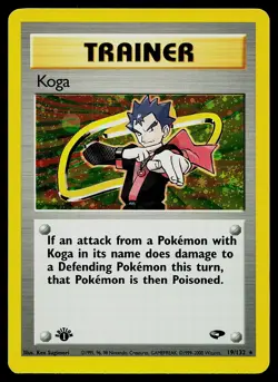 Pokemon Card - Koga Gym Challenge 19/132 Holo Rare 1st Edition - Image 1