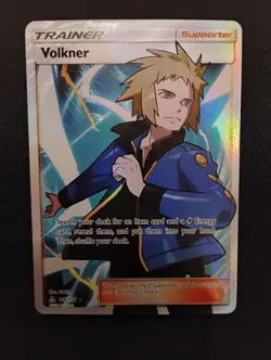 Volkner 156/156 Full Art Ultra Rare 2018 Sun & Moon Ultra Prism Pokemon Card NM - Image 1