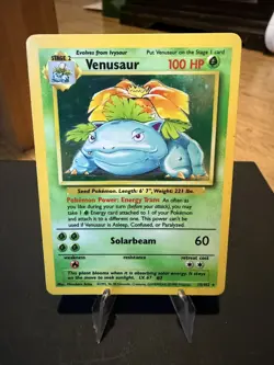 NM Pokemon Venusaur Base Set Holo Rare Card 15/102. Pack Fresh - Image 1