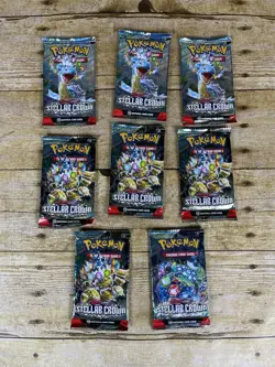 8 Pokemon Trading Card Game Stellar Crown Booster Packs - Scarlet & Violet - Image 1
