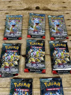 8 Pokemon Trading Card Game Stellar Crown Booster Packs - Scarlet & Violet - Image 2